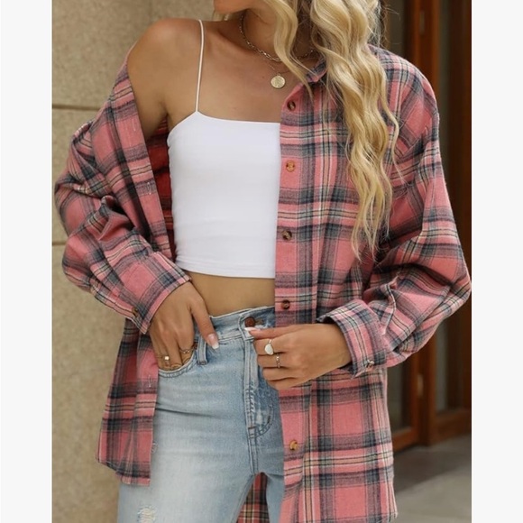 Fantaslook Plus Size Flannel Plaid Shirts for Women - Picture 3 of 8